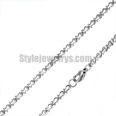 Stainless steel jewelry Chain 45cm - 50cm length Omega horseshoes shape chain necklace w/lobster 3mm ch360245 - Click Image to Close